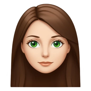 Pretty 43 year old woman with green eyes and long straight Ash-brown hair  sticker