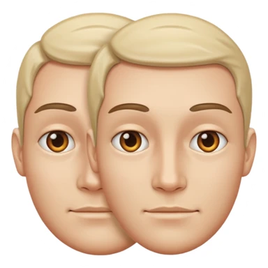 a human face with two sides, one side looking left, one side looking right sticker