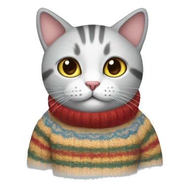 Cat wearing a sweater sticker