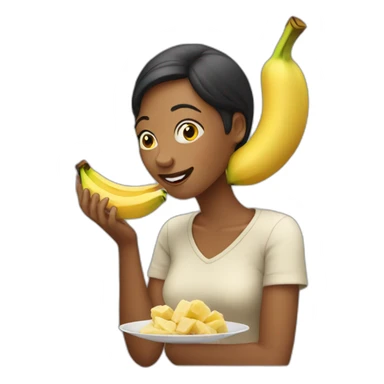 woman eating a banana sticker