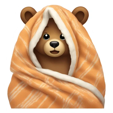 bear covered in cozy blanket  sticker
