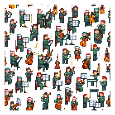 orchestra playing 12 Days of Christmas, festive sticker
