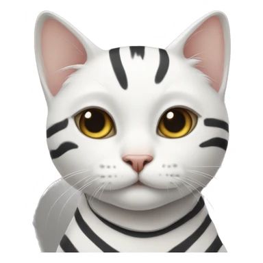 white cat with black stripes  sticker
