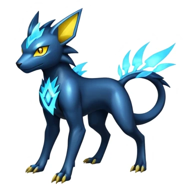Futuristic Manectric-Luxray-Draco-Fakémon-hybrid-creature (full body), 4 legs sticker