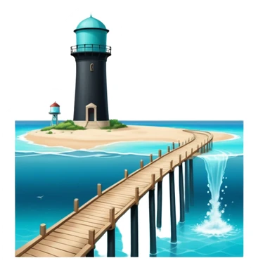 the sea is split in half. left half and right half of the water tower up, in the middle is a path on the floor of the sea sticker