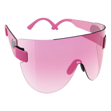 frameless pink tinted shield visor sunglasses, Y2K aesthetic, one-piece lens sticker