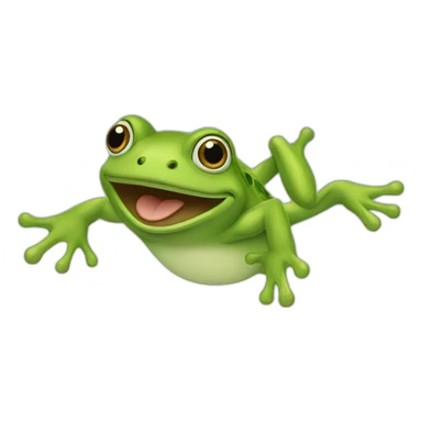 frog flying in the sky sticker
