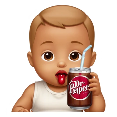 tan baby drinking dr peper sticker