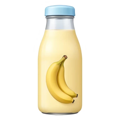 Korean banana milk bottle, cute pastel style, soft lighting sticker