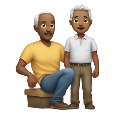 A father that give's a white rock to his son sticker