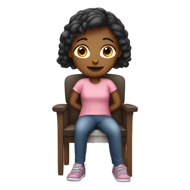 Girl sitting in a chair sticker