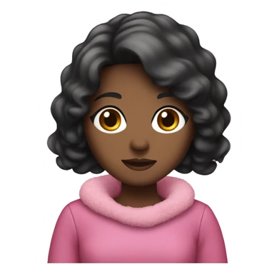 Black hair, pink winter dress sticker