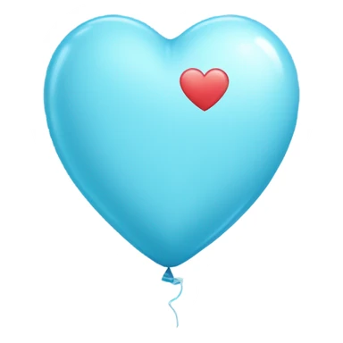 Light blue heart balloon with number  sticker