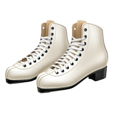 An icon featuring a pair of elegant figure skates resting on scratched, worn ice. In the background, cheering spectators fill the stands of a grand stadium, creating a vibrant atmosphere. Transparent background highlights the essence of figure skating performance sticker