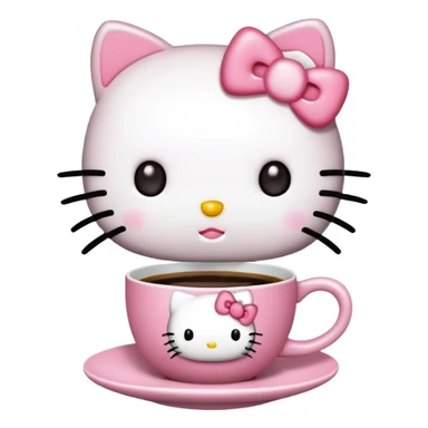 hello kitty com copo de café sticker