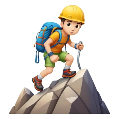 cartoon character climbing a mountain sticker