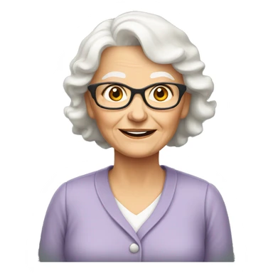 senior white lady sticker