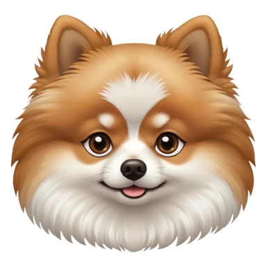 white and brown pomeranian sticker