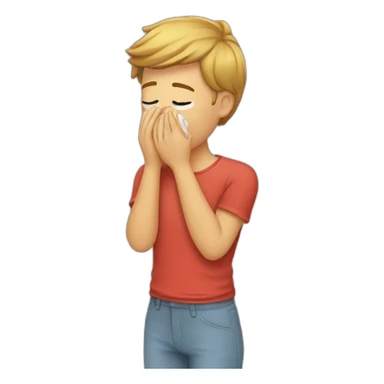 person wipes sweat from their face sticker