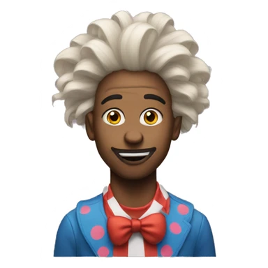 Ma vie wearing clown hair sticker