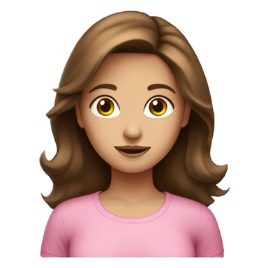 Brown haired pretty girl in pink top sticker