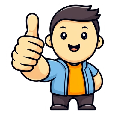 Giving two thumbs up! sticker