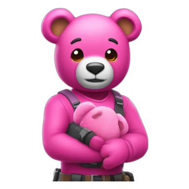 fortnite character a pink teddy bear sticker