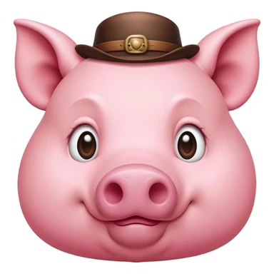 Cinematic Noble Pig Portrait Emoji, Poised and regal, with a stout, robust build and a smooth, well-groomed rosy-pink hide, deep-set soulful beady eyes, Simplified yet sharp and sophisticated features, highly detailed, glowing with a soft, dignified glow, high shine, intelligent and determined, stylized with an air of barnyard nobility, focused and attentive, soft glowing outline, capturing the essence of a watchful and confident pig, so majestic it feels as though it could trot out of the screen with effortless authority! sticker