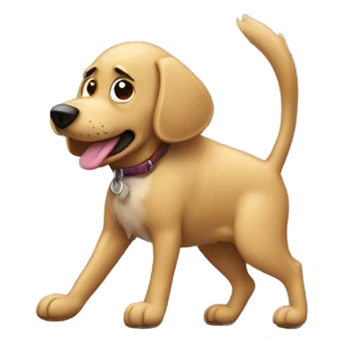 Dog throwing poop at a car sticker