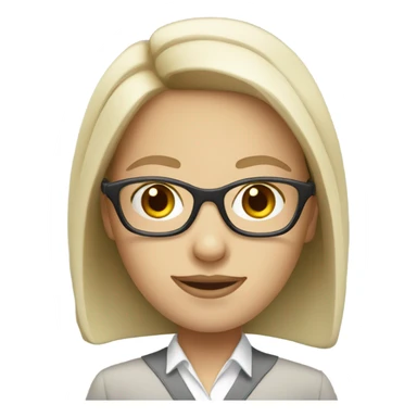 Pale Call center lady glasses  sticker
