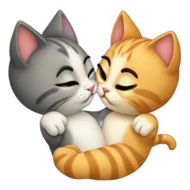 Cats kiss in love sticker
