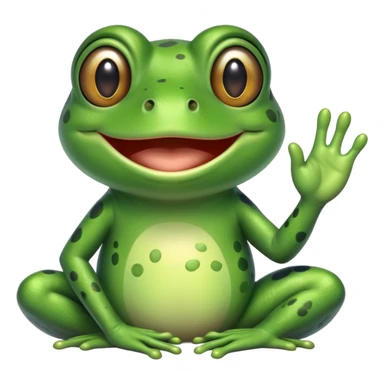 smiling frog waving sticker