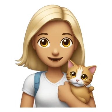 Girl with a cute cat sticker