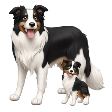 Border collie dog with Papa blond and mama black curls sticker