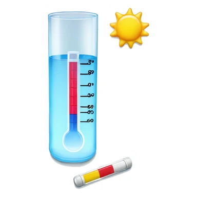 The thermometer and tablets are lying next to a glass of water sticker
