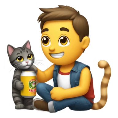 Drinking beers with my cat sticker