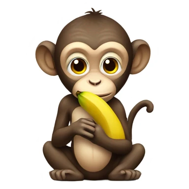 Monkey holding a banana  sticker
