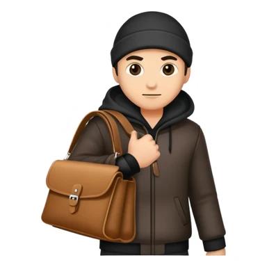 thief carrying a bag sticker