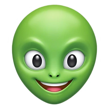 An alien emoji with a green-colored head sticker