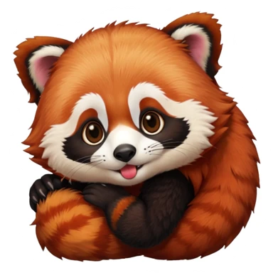 kiss red panda sticker