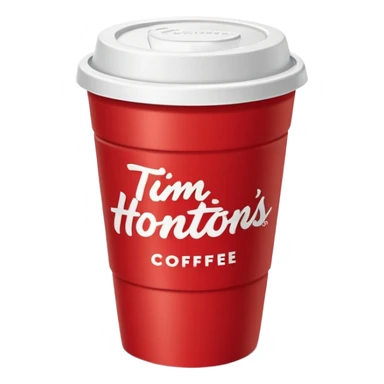 Tim Hortons coffee, it should be red cup with white write writing " Tim Hortons" and a White lid sticker