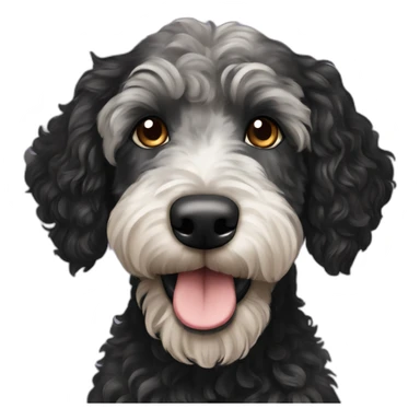 Black dark merle black labradoodle sticker