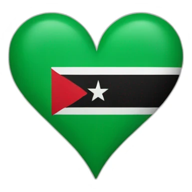Sudanese flag in green heart sticker