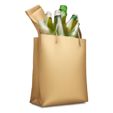 shopping bag of empty bottles sticker