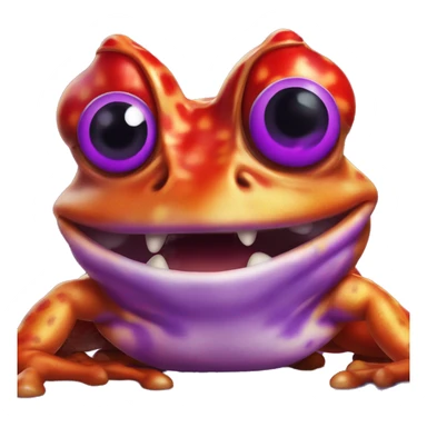 Purple horned frog spurting red paint of its eyes sticker