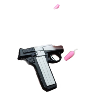 fake Gun hand pink nails sticker