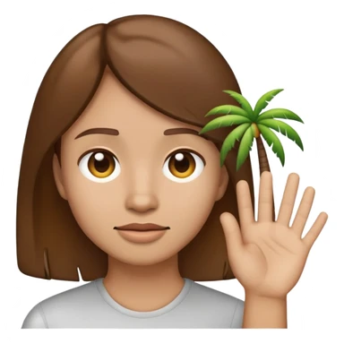 Make palm on face emoji with light skin color but brown hair sticker