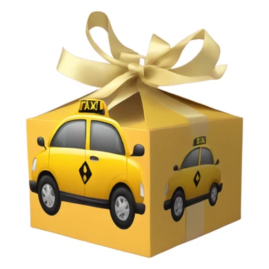 Taxi car gift box sticker