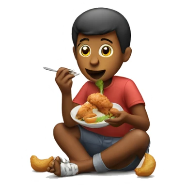  person eating chicken  sticker