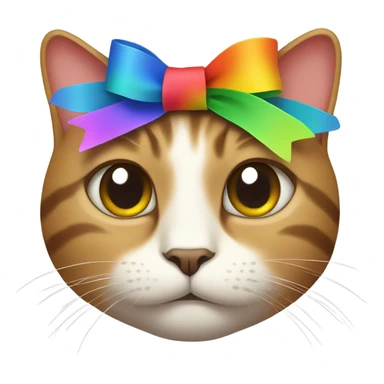 cat whit a ribbon sticker
